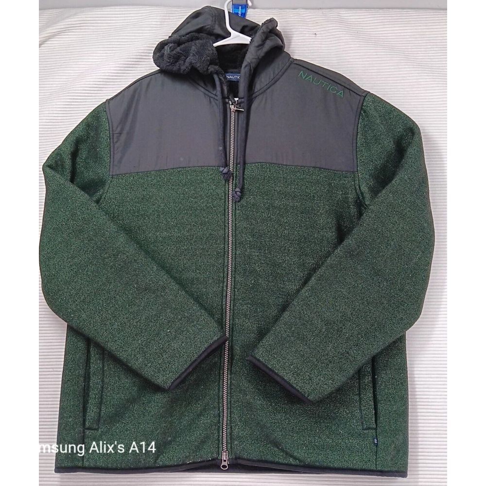 NAUTICA Mens  Green‎ Hoodies  Colorblock Full Zip Track Jacket Sz XLarge